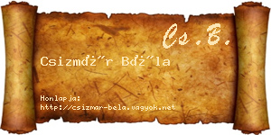 Csizmár Béla névjegykártya