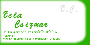 bela csizmar business card